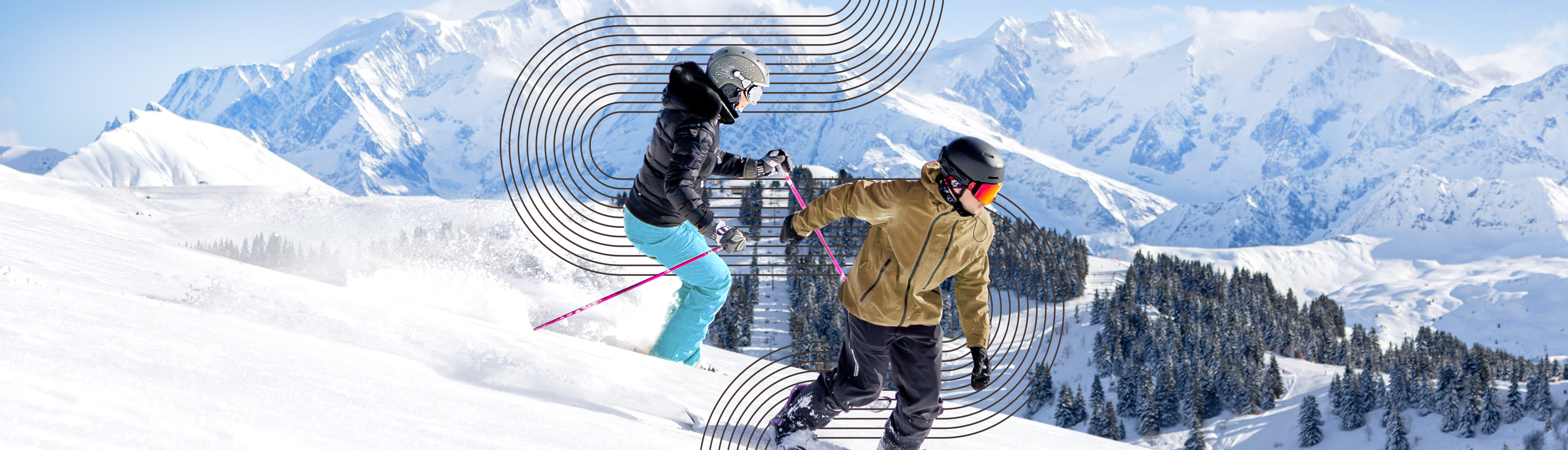 Ski alpin aux Saisies avec vue sur l’Espace Diamant